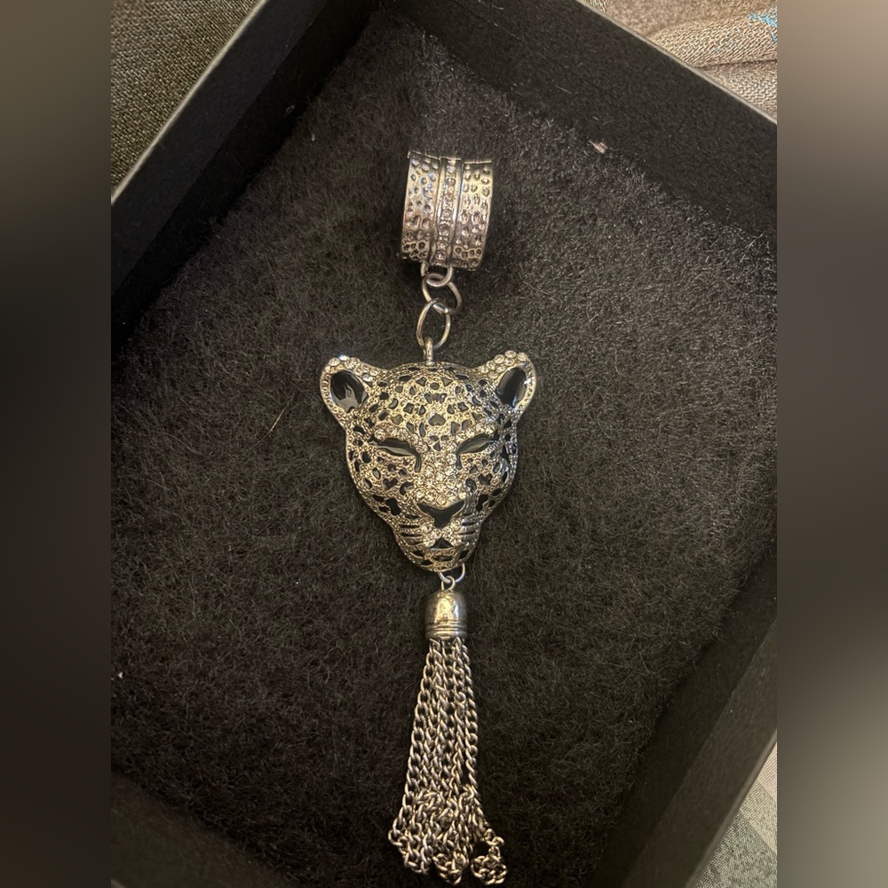 Silver Panther Pendant Necklace